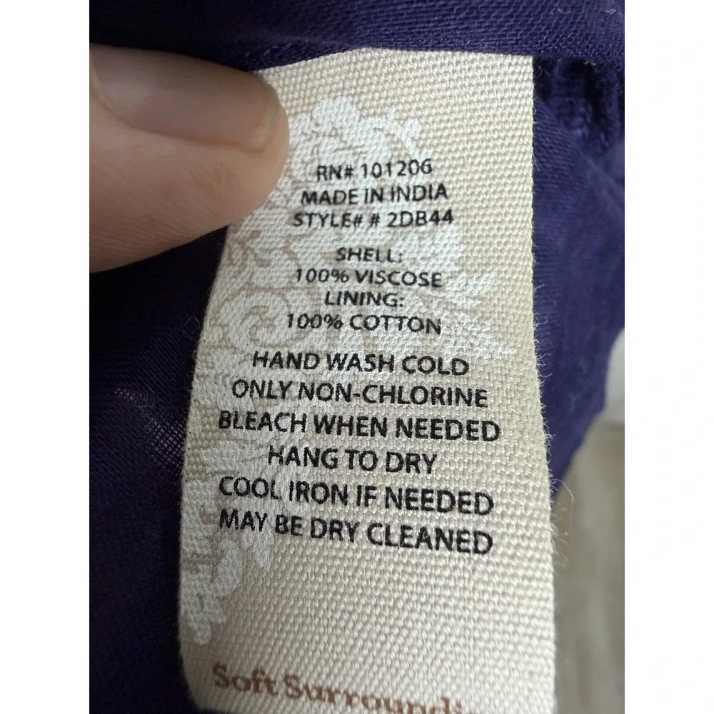 Soft Surroundings Size Medium Italian Dreams Purple Botanical Tiered Maxi Dress